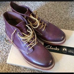 Clarks Freelan Rise Burgundy Boots